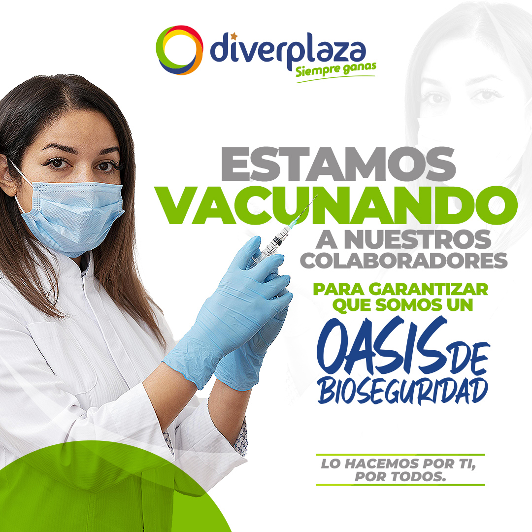 DiverplazaCC's tweet photo. 📢 Iniciamos la semana con grandes noticias. Ha comenzado el proceso de vacunación de nuestros colaboradores, con esto garantizamos su cuidado y el de todos ustedes que nos visitan.
#DiverplazaSiempreContigo #vᴀᴄᴜɴᴀcᴏᴠɪᴅ19 #oasisdebioseguridad
#yomevacuno #todassalvanvidas https://t.co/xJAPzq3Ugk