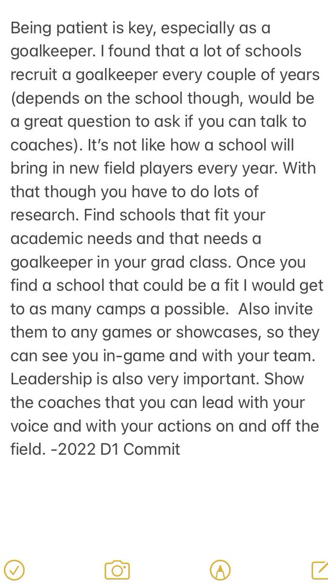 ImCollegeSoccer's tweet image. #CSTruth: As a goalkeeper commit, what advice would you give goalkeepers during their recruiting process? 

2022 D1 Commit: Being patient is key, especially as a goalkeeper. I found that a lot of schools recruit a goalkeeper every couple of years.