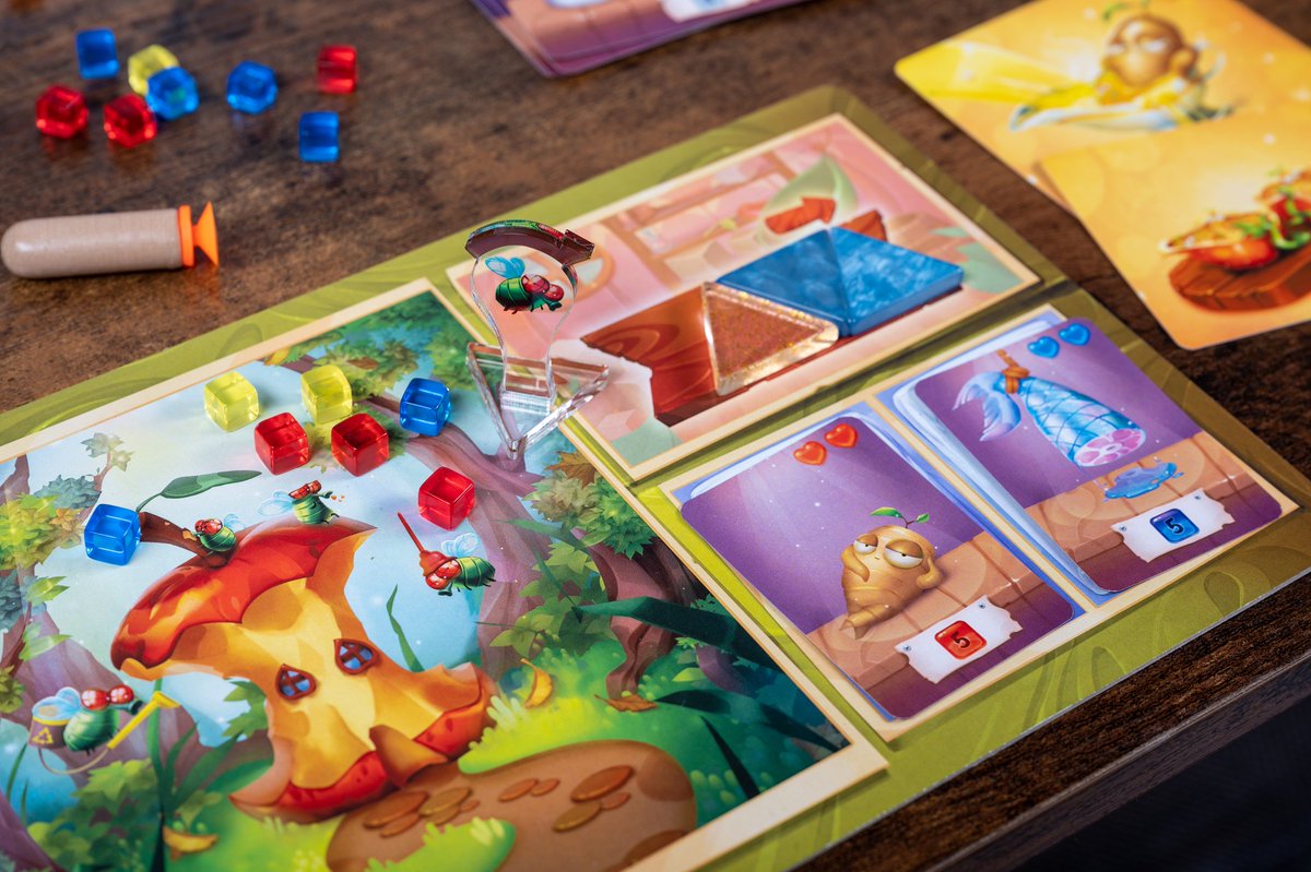 ticklebeargames's tweet photo. Combine any two Ingredients for a delicious 🦄 cuisine!

This player 🪰 could make a violet dish worth 4️⃣ Tasty Points! 💜💜💜💜

Simply add up the number of hearts on your Ingredient cards to check the total number of Tasty Points you'll get. Remember, red and blue makes violet! https://t.co/wRzxvJTE9m