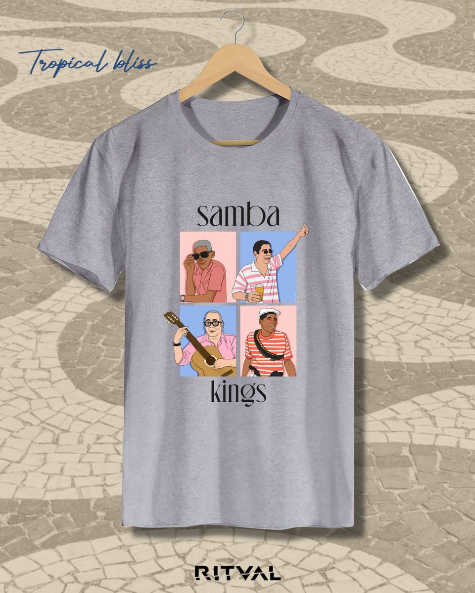 ritvalclothing's tweet photo. SAMBA KINGS 🎤👑 Cartola, @zecapagodinho, Vinícius e Bezerra

#NEWDROP Tropical Bliss: Camisetas com designs incríveis para fugir do óbvio! 🌴✨ Lançamento dia 15 de agosto. Disponível em malha sustentável 100% algodão nas cores preta, branca, cinza e amarela.

#camisa #camiseta https://t.co/TF2kOeUErj
