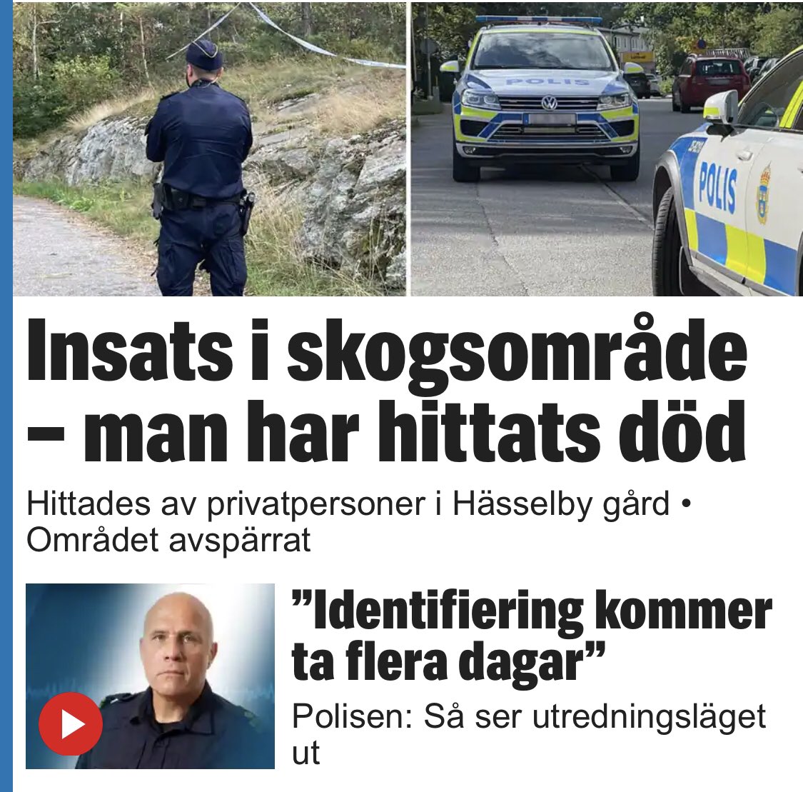 Döda hittas nu dagligen runtom i Sverige. #svpol 