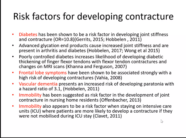 JustineMusiime's tweet photo. ~55% of nursing home residents are affected by contractures. Here👇 are some of the risk factors.
#Dementia #Contractures #CareHomes
@AGILECSP #AdrianRobertson https://t.co/c57DQblRVK