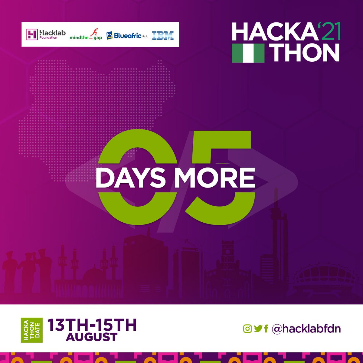 hacklabfdn's tweet image. Omo Naija!!

We don dey make ready for una in 5 days!

#Hacklab2021