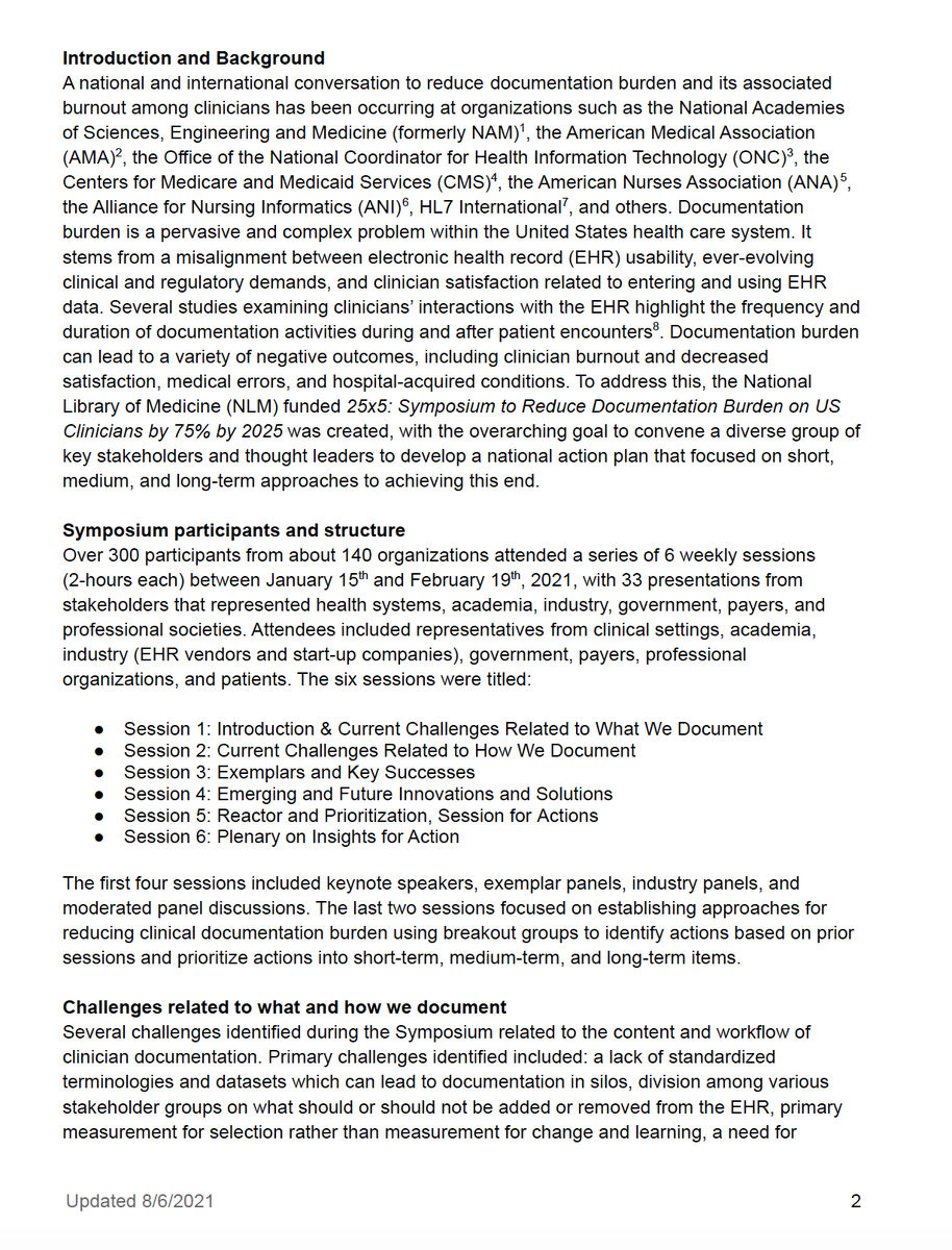 ColumbiaDBMI's tweet image. Healthcare experts are collaborating to solve the challenge of #DocumentationBurden, a process that started in early 2020 with our #25x5 Symposium. 

Curious about some key findings and calls to action? 

Check out our executive summary: dbmi.columbia.edu/wp-content/upl…