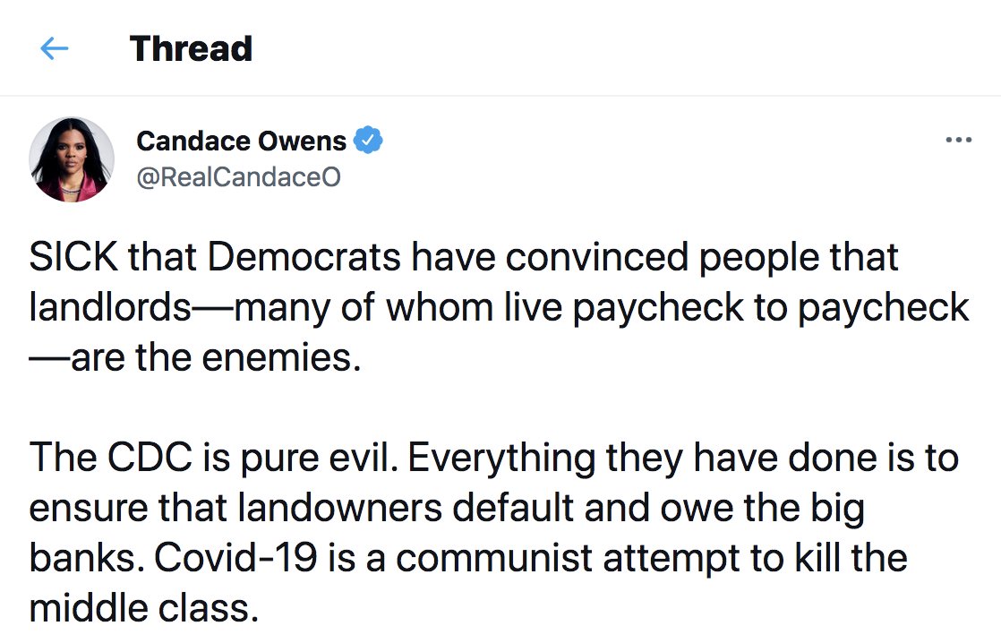 nathanTbernard's tweet photo. Reminder that landlord lover Candace Owens rented a $3,500 apartment, lived there for six months rent-free, then claimed she had gotten “toxic mold sickness” and sued her landlord to avoid paying rent https://t.co/KKd6VfLAN1