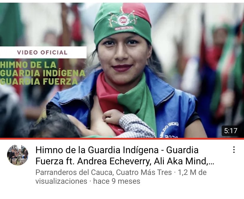 Dayana_MendezA's tweet photo. Hoy es el dia de los #PueblosIndígenas y quiero conmemorarlo con el himno de la guardia indígena colombiana. Defensorxs del territorio y los pueblos con su “chonta” o bastón de mando. ¡Fuerza, guardia! #muchopoder #pelosdepunta #GuardiaIndigena
https://t.co/335iDhXwzU https://t.co/J8eEujvXfe