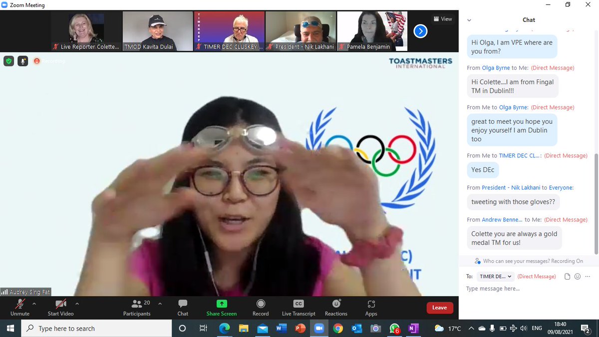 DCommunicators's tweet photo. Ready Set Go....Audrey swims into the meeting as our Open Feedback Key Presenter, the first time to take out this role, she is an inspiration #dcomlive #dcomtm #toastmasters #publicspeaking #yesyoucan https://t.co/QnfwJV0D4G