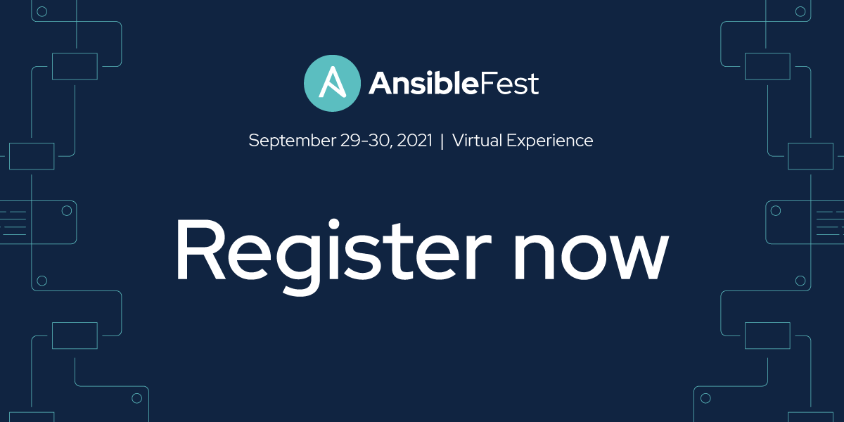 ansible's tweet image. One thing you can't automate with Ansible is signing up for #AnsibleFest. Luckily, it's free and easy! Register today: red.ht/2WuFP4h