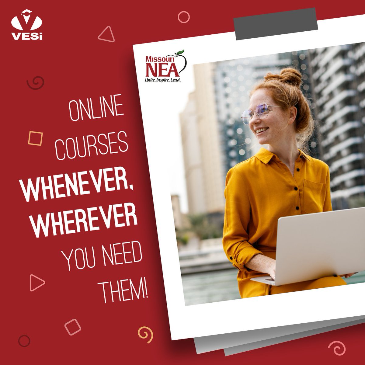 MissouriNEA's tweet photo. SAVINGS ON PROFESSIONAL DEVELOPMENT 
As a member of MNEA you can purchase an annual #MNEA / #CMU course subscription and take up to 9 graduate credits for only $225! VESi courses are online and available to take whenever you need them!
Learn more: https://t.co/NujqaNdIEN https://t.co/mlugxxfqcC