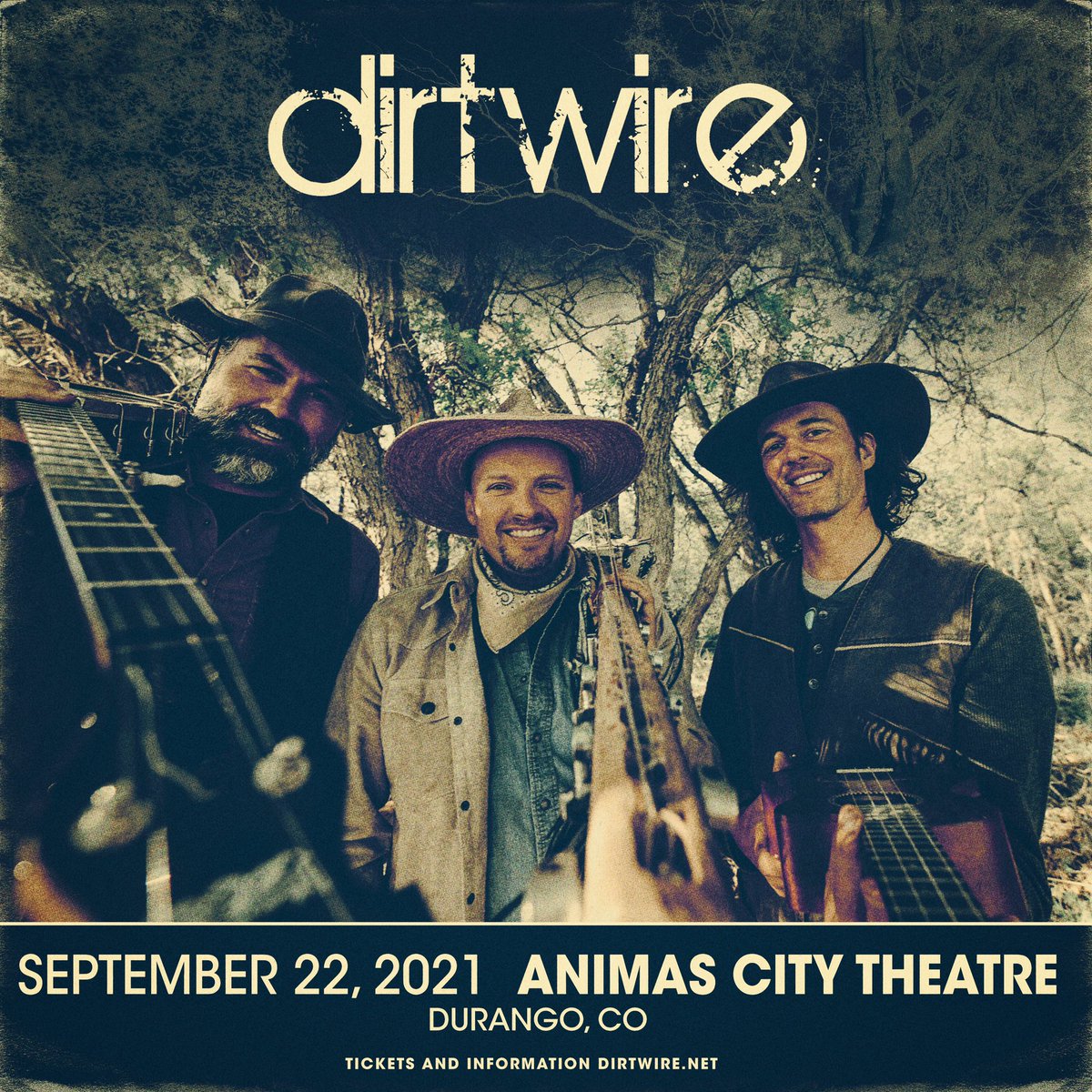 Dirtwire (@dirtwire) on Twitter photo Excited to announce we’ve added another stop to our tour! DURANGO!! - Can’t wait to see you all September 22nd at the <a href="/ACT_DGO/">Animas City Theatre</a> 💫💥
Tickets on sale tomorrow 8/10 @ 10am MT ➡️ dirtwire.net Excited to announce we’ve added another stop to our tour! DURANGO!! - Can’t wait to see you all September 22nd at the <a href="/ACT_DGO/">Animas City Theatre</a> 💫💥
Tickets on sale tomorrow 8/10 @ 10am MT ➡️ dirtwire.net