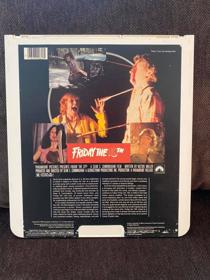 RockVideoRental's tweet photo. Just arrived from ebay
#Fridaythe13th @F13thFranchise #RCASelectavision #CED #VideoDisc #1980s #Retro #DeadVideoFormat @Cinemassacre https://t.co/Q8W3sLOolm