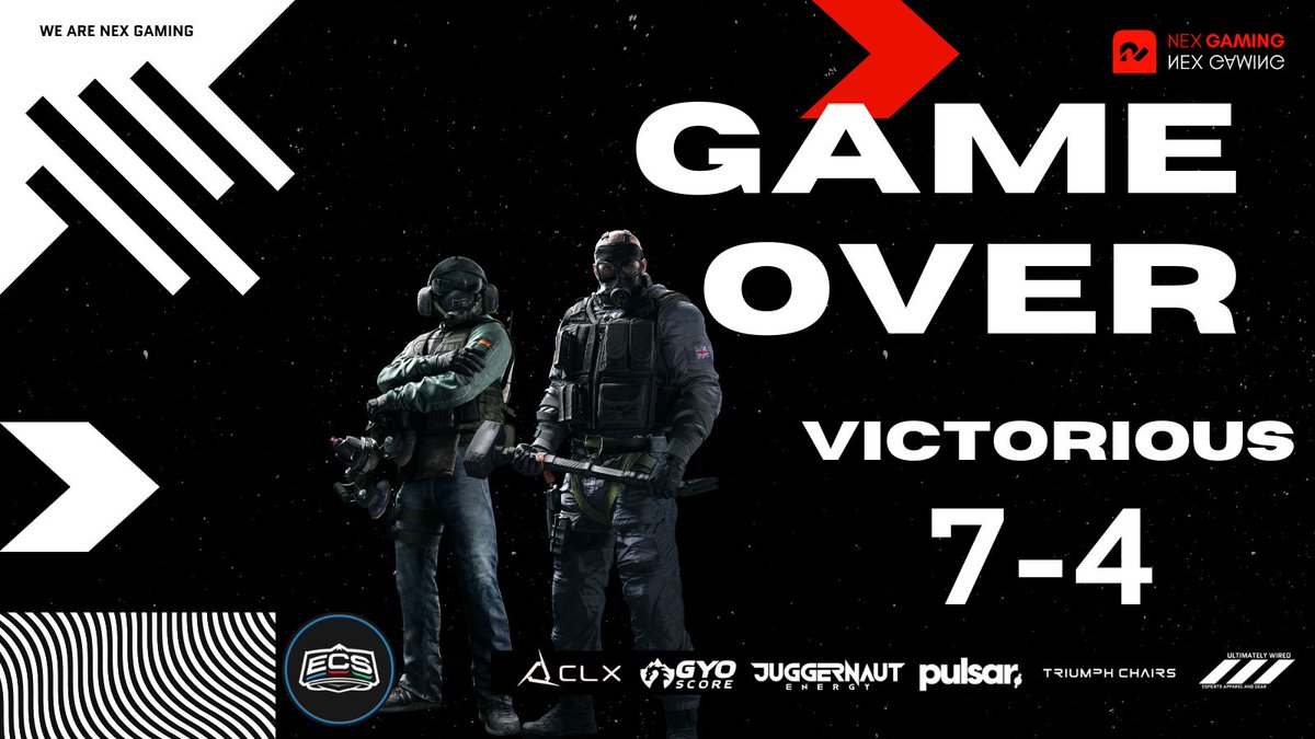 The boys are litterally unstoppable, let's go! 
We take the win in <a href="/ECSRainbowSix/">Elite Championship Series</a> against <a href="/PROXIGang/">PROXI Esports</a>. 
GGs
#NeXGaming #NeXLevel #Esports