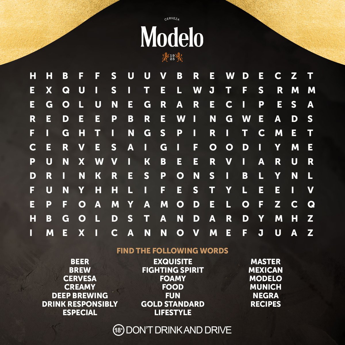 ModeloBeerTT's tweet photo. Let’s be honest, we all wished we had another long weekend this early into the month.

Take a quick mental health break &amp; play a game of Word Search with Modelo!📝

It’s been a while since you’ve done one of these...yes, we know! You’re welcome!🙂

#ModeloTT #WordSearch #WordGame https://t.co/29VR2dQQ6v