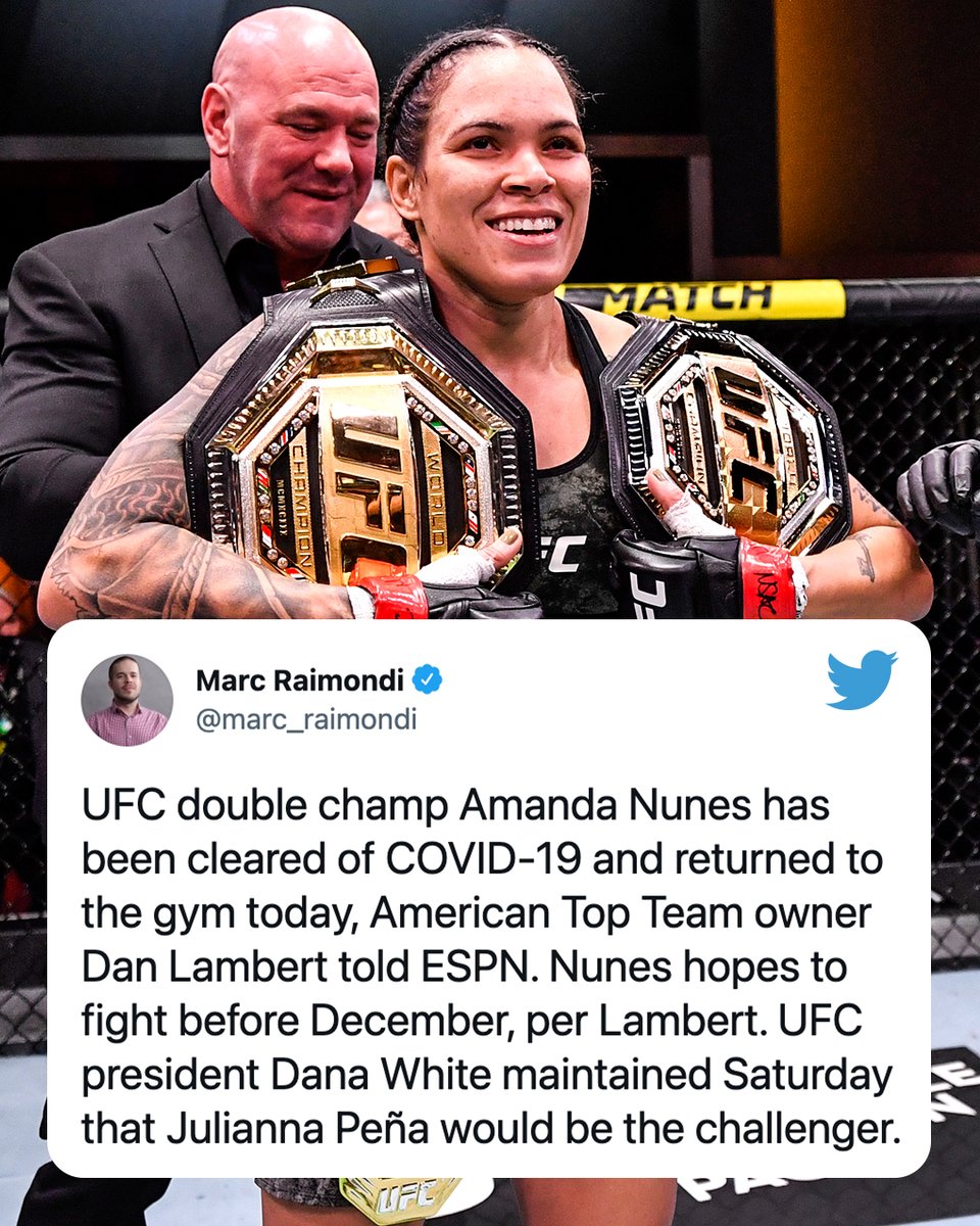 RT @espnmma: Amanda Nunes hopes to fight 