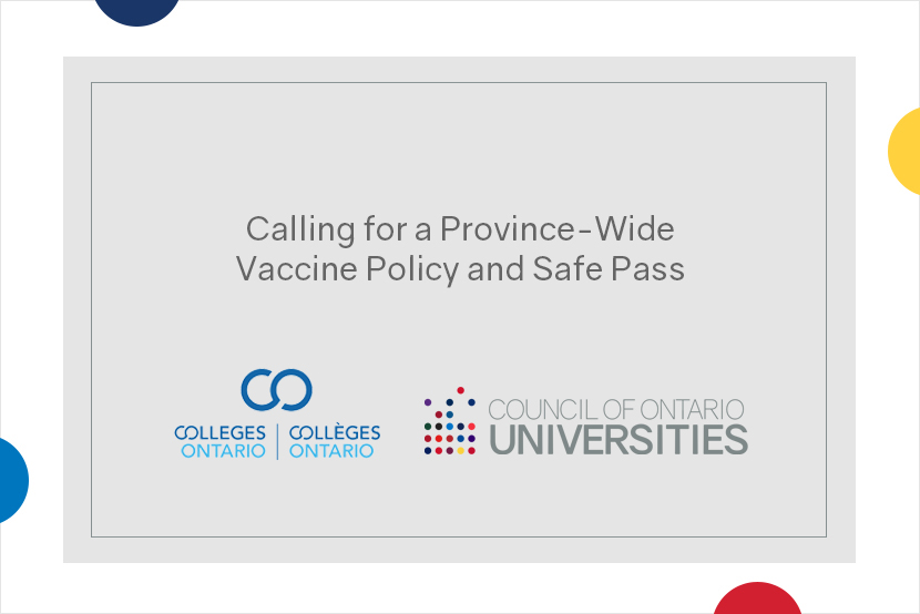 Ontario's Universities (@ontuniv) on Twitter photo (1/3) The Council of Ontario Universities and <a href="/CollegesOntario/">Colleges Ontario</a> call on <a href="/ONgov/">Ontario Government</a> to provide a province-wide policy that would require the vaccination of postsecondary students, staff & faculty, to help ensure optimal public health protection for all. #ONpoli ontariosuniversities.ca/calling-for-a-… (1/3) The Council of Ontario Universities and <a href="/CollegesOntario/">Colleges Ontario</a> call on <a href="/ONgov/">Ontario Government</a> to provide a province-wide policy that would require the vaccination of postsecondary students, staff & faculty, to help ensure optimal public health protection for all. #ONpoli ontariosuniversities.ca/calling-for-a-…