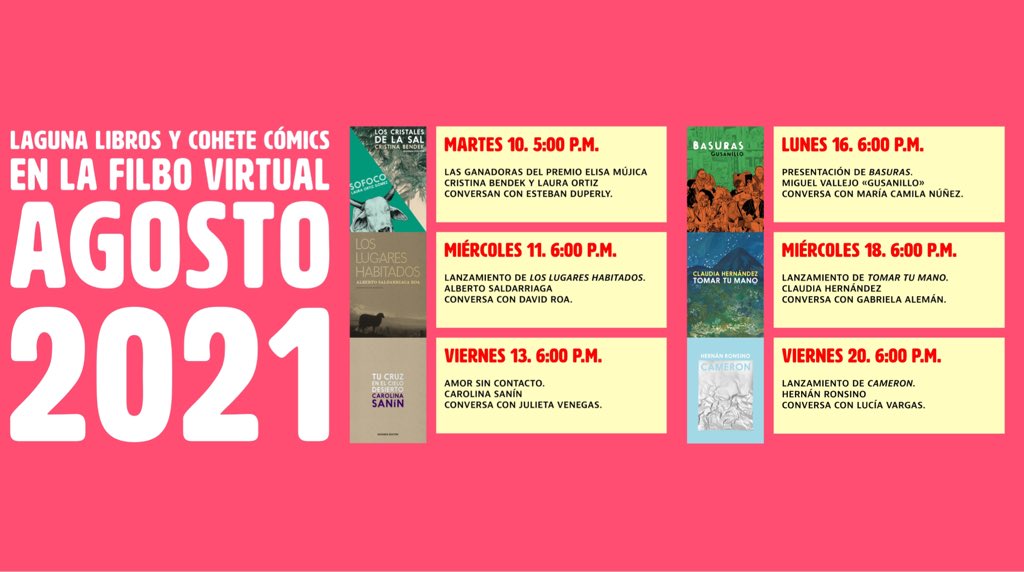 Mañana comienzan nuestros eventos de la <a href="/FILBogota/">FeriadelLibroBogotá</a> virtual. ¡Agéndate!