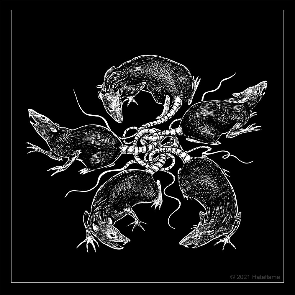 hateflameart's tweet image. Rat king is given away