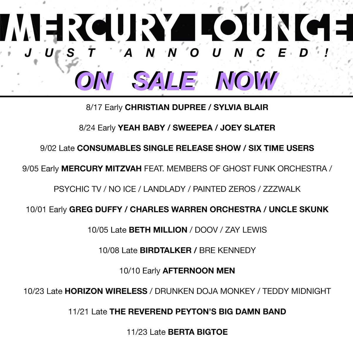 Starting the week off right with lots of amazing shows on sale now! Link in the bio 🔮