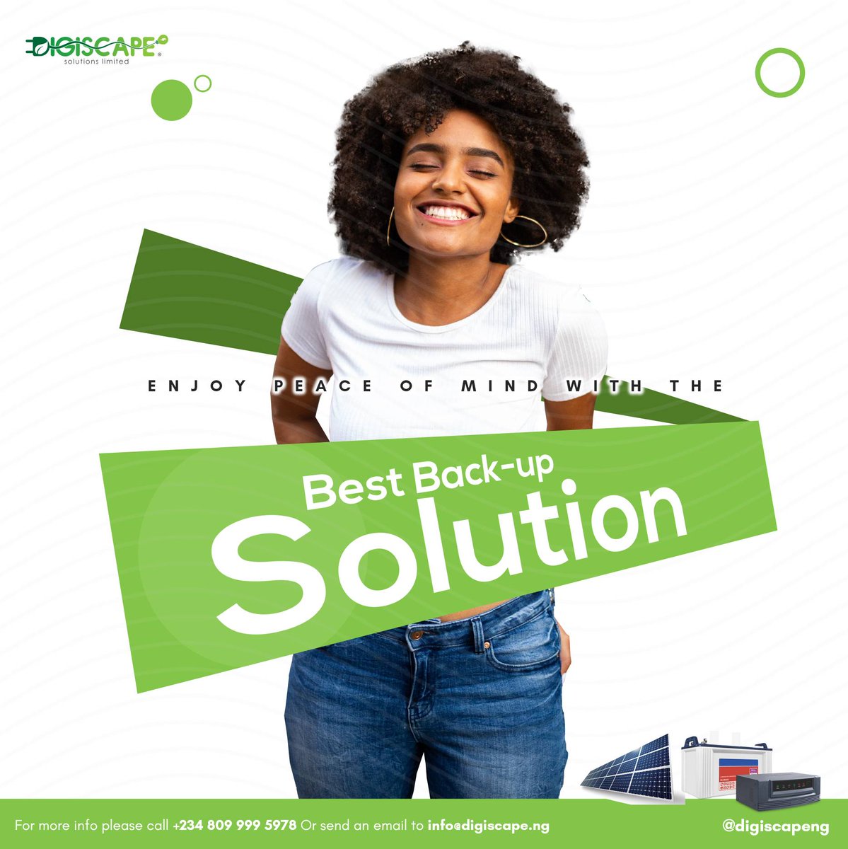 DigiScape Solutions Ltd (@digiscapeng) on Twitter photo Get the best on your money's worth when you shop with Digiscape. 
All batteries and inverters comes with an 18-month warranty. 
Contact +234 809 999 5978 to get the best batteries and inverters at affordable rates today.
#backupowersolution#digiscapeng #dotheswitch #thinksolar Get the best on your money's worth when you shop with Digiscape. 
All batteries and inverters comes with an 18-month warranty. 
Contact +234 809 999 5978 to get the best batteries and inverters at affordable rates today.
#backupowersolution#digiscapeng #dotheswitch #thinksolar