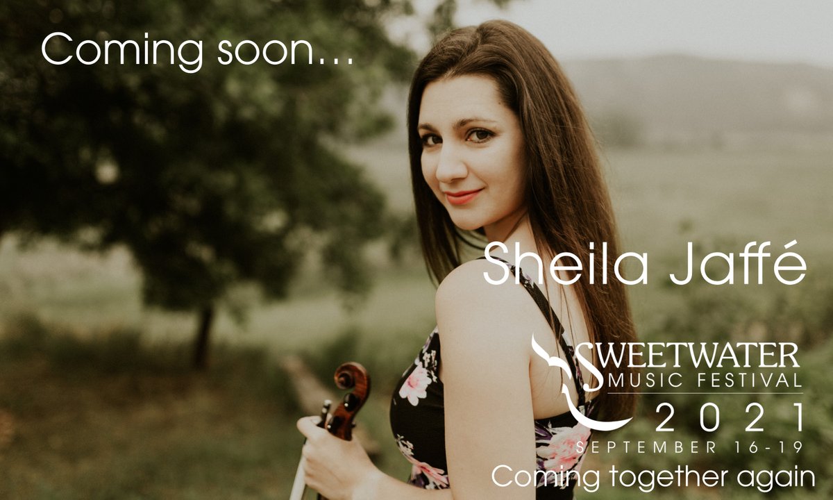 Violinist Sheila Jaffé is one of the featured performers coming to #SweetWater2021 in September. Watch for more details over the coming days. Looking forward to coming together again to share music with everyone.