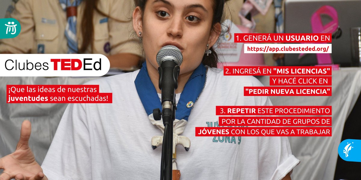 Nachooventura's tweet photo. ¡Mañana cierran las inscripciones para los Clubes TED-Ed!
Son una manera original de acompañar a los y las jóvenes en la búsqueda y definición de sus ideas 💡 promoviendo el diálogo y la escucha
Ingresá en https://t.co/xzUetTqhSc y seguí los pasos de la imagen 👇
#ClubesTedEd https://t.co/UmttLaTnLp