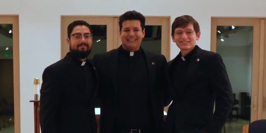 Please pray for Chris Castaneda, SJ, Kevin Lee, SJ, and José Abrham Oros Ponce, SJ, of <a href="/jesuitswest/">Jesuits West</a>, who will profess first vows of poverty, chastity and obedience on August 14 at Sacred Heart Chapel at <a href="/LoyolaMarymount/">Loyola Marymount University</a>. Watch the livestream at ow.ly/bL2Y50FNAan.