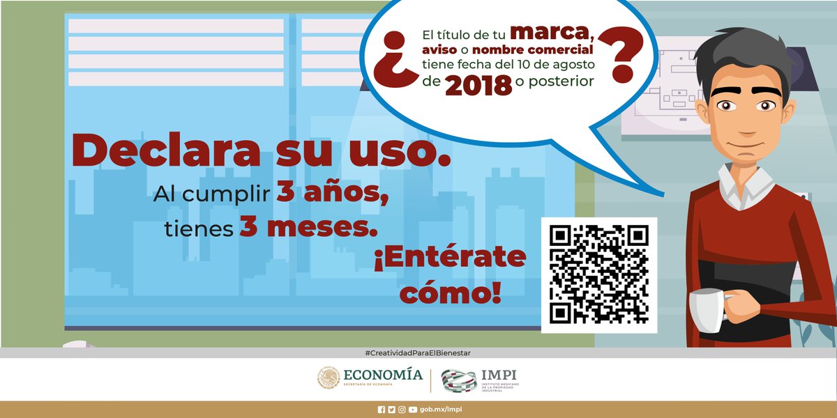 IMPI_Mexico's tweet photo. 💻Puedes realizar tu declaración de uso de marca, aviso o nombre comercial en línea a través de la Oficialía Electrónica de Marcas, de Tu cuenta PASE. Que no se te pase 📅Aquí te decimos cómo 👉 https://t.co/o8BhuERkc8 https://t.co/sotCvdzAQr