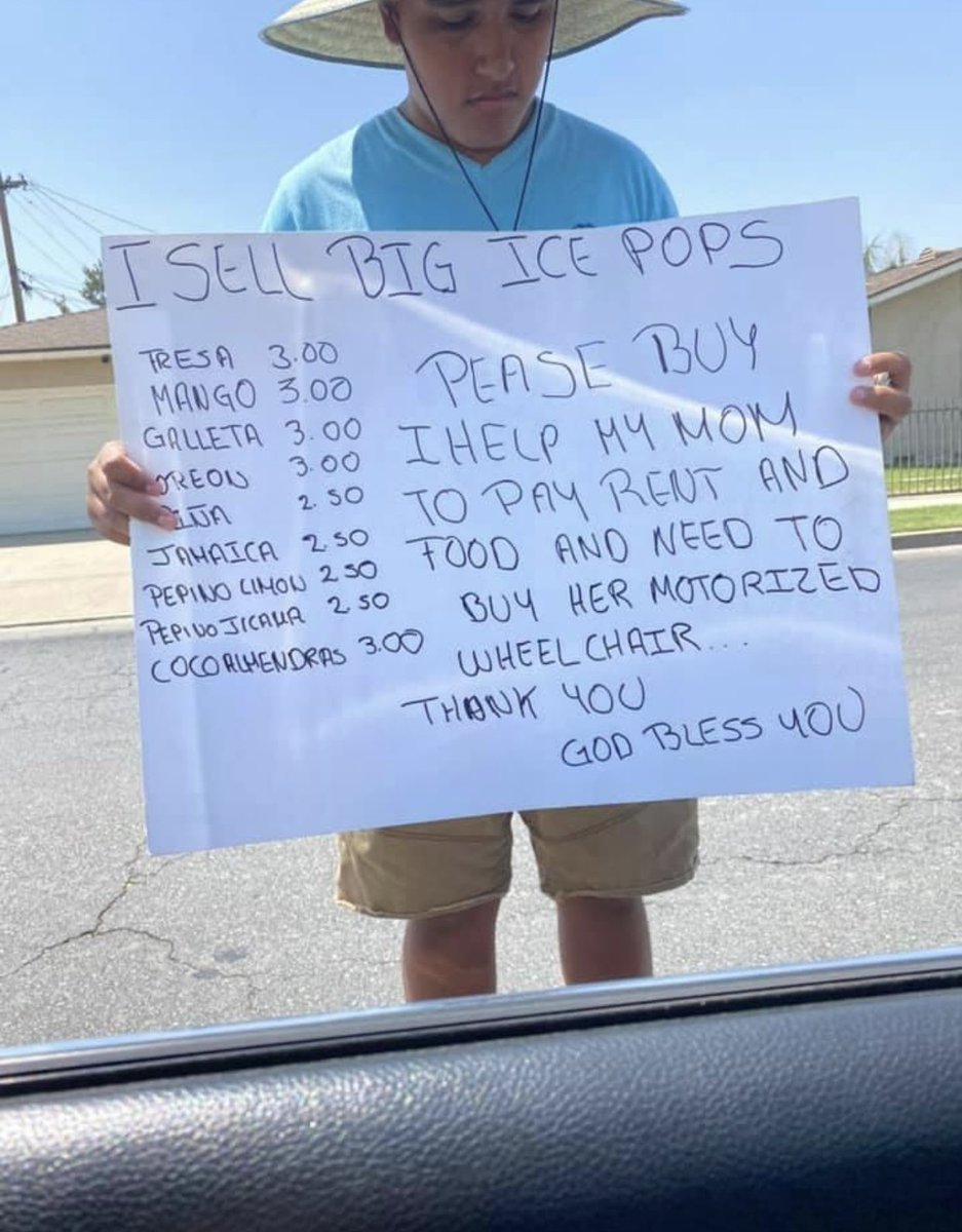 _Plumpkin_'s tweet photo. Saw this post on Insta! This sweet boy stands on Sandra dr across from South High School, I see him there everyday with his mother,please go support him and his family! Here in Bakersfield https://t.co/VowCZKQUrr