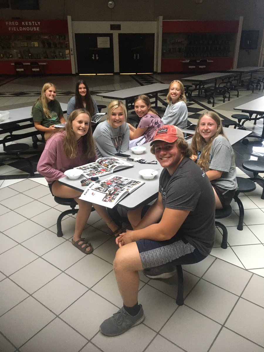 Yearbook staff celebrating the unveiling of the Pulaski High School 2020-2021 Yearbook.  Can’t wait to distribute the amazing yearbooks to everyone on Wednesday, August 11th from 9am-7pm. #RaiderStrong