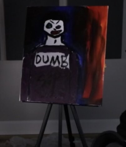 sapdates's tweet image. sapnaps painting of karl!! it’s definitely…something 😄