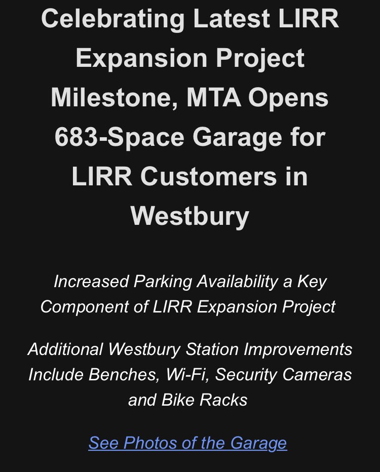ClaytonGuse's tweet photo. Inbox: MTA touts very big parking garage https://t.co/v9P9iaqnYz