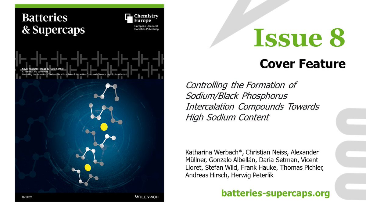 Batt_Supercaps's tweet photo. Check out this cover feature from Katharina Werbach et al. (@univienna @Gonzalo_Abellan @lloret_vicent @2Dchem), illustrating the structure of a Na-black phosphorous intercalated compound in front of its X-ray diffraction. 
Read the #OpenAccess article: https://t.co/hQVtjiKlUl https://t.co/jwjseMYk4A
