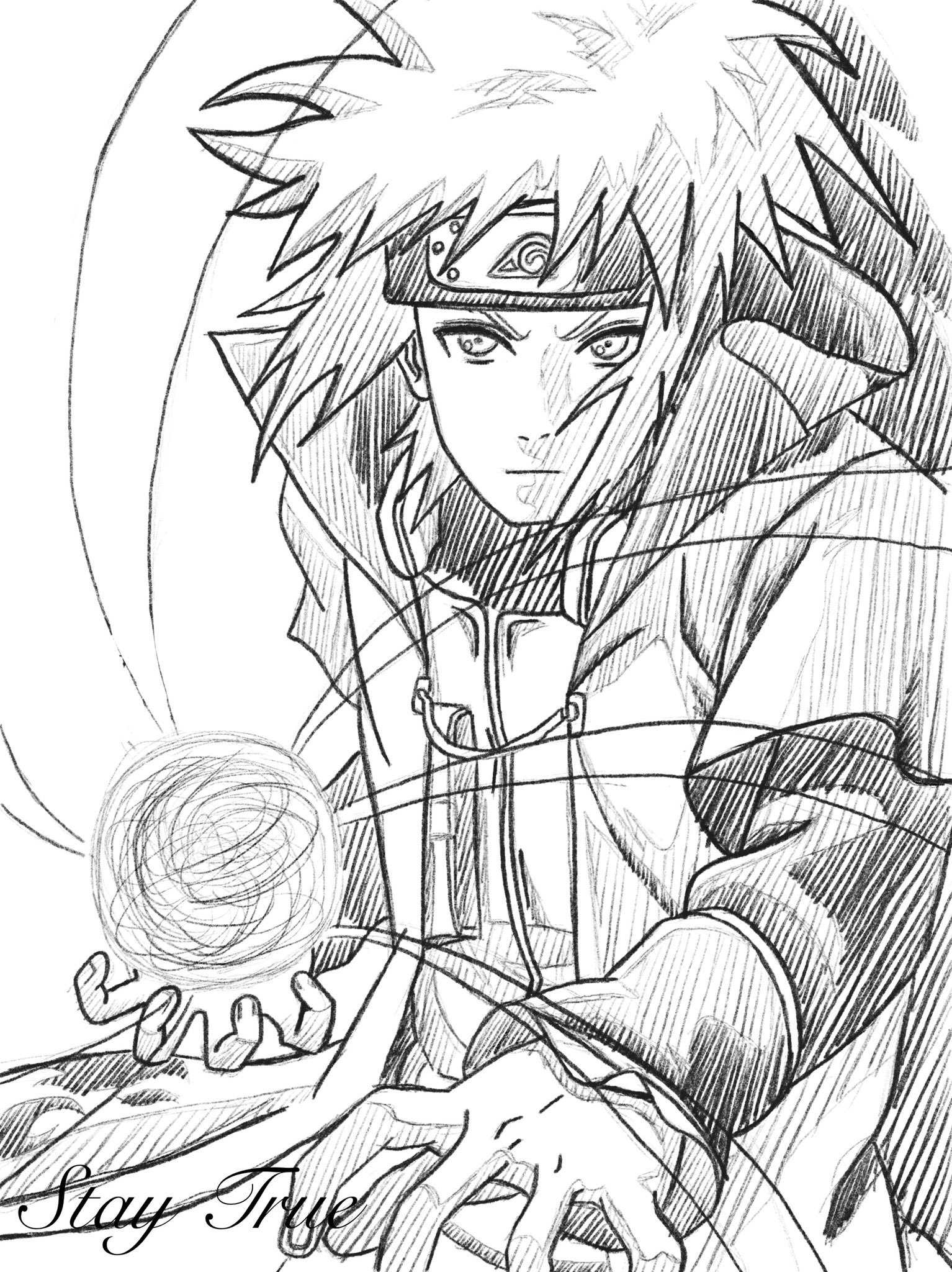 Minato Namikaze Naruto Coloring Page  Coloring pages, Naruto drawings,  Minato