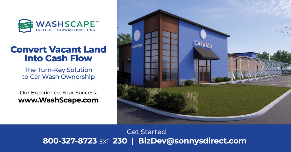 SonnysDirect's tweet image. Have you heard about WashScape?  Turn-Key CarWash Investing.  Learn more: WashScape.com #CarWashBusiness #CarWashFreechise #BusinessInvesting