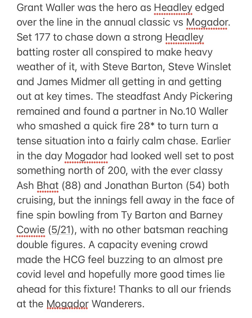 Headley (Surrey) CC tweet media