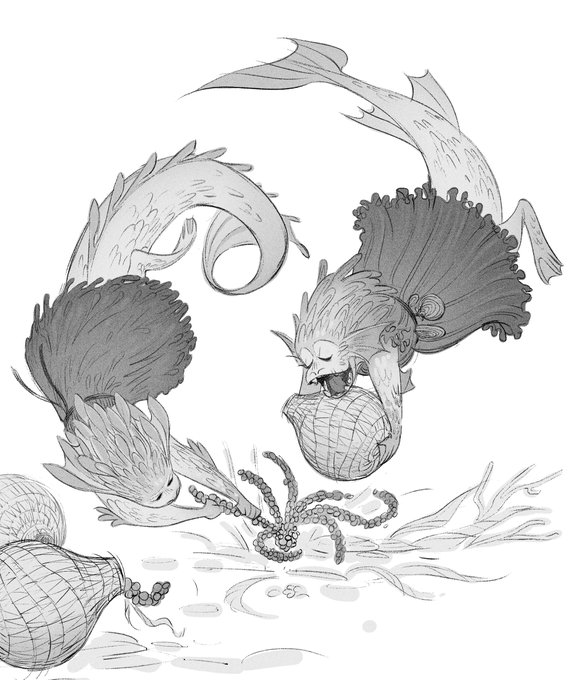 More sea monsters! 
This was such a precious film to work on!✨ If you'd like to see even more sea monsters, check out https://t.co/IZX26jJS3Y! I had so much fun working with Yaou, she did amazing work &amp; was incredibly motivating!!💪 