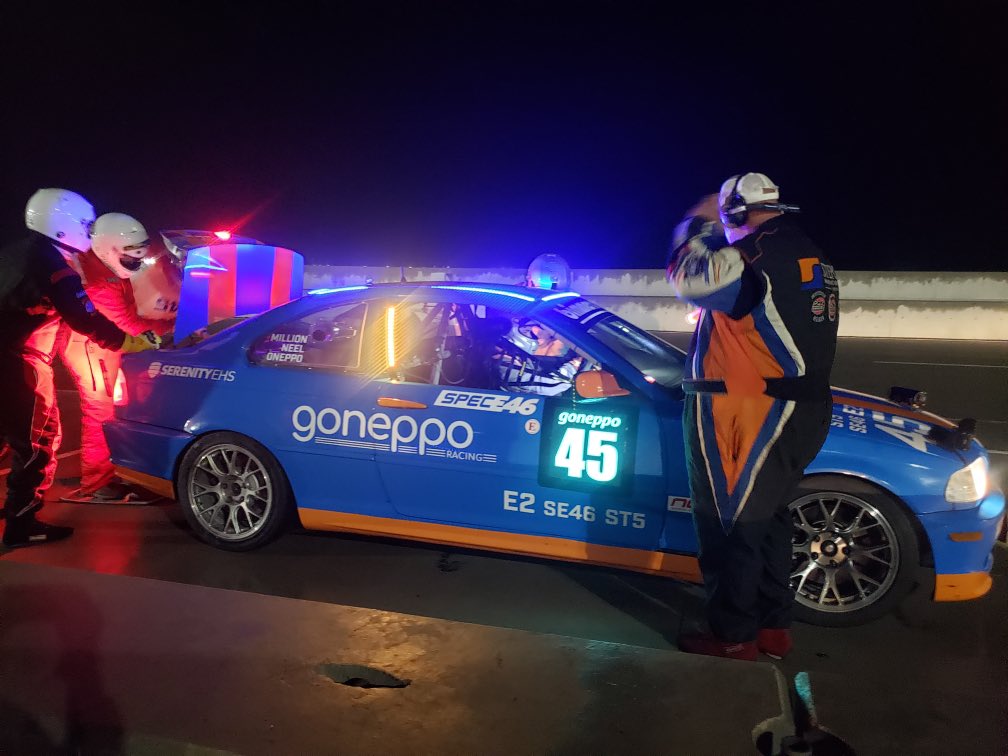 MillionRacing's tweet photo. No, not a dream? Winning #NASAUtah6Hour one week ago through the night, rain, and lightning for @GOneppo in E2! Ultimate takeaway is preparation is paramount. Team ran like clockwork, always ready. Great event. Cheers to @MagnusRacing @AndyLally @JohnPotter44 for the overall! https://t.co/K1MrLpGOLI