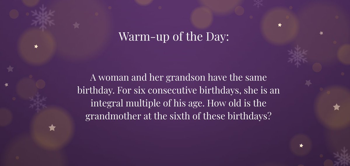stem_kasapna's tweet photo. Warm-up Wednesday! Think about this interesting math problem for the day. How would you approach this? Have fun!
 #STEM #GirlsWhoCode #Python #code https://t.co/VQr92g0Z7a