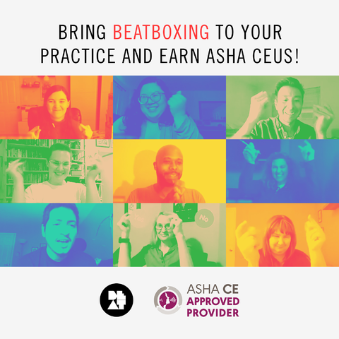 BEATGlobal_'s tweet photo. Hip Hop + Speech Therapy = Communication Dopeness! Bring beatboxing to your practice for the chance to earn ASHA CEUs! 10% off registration: HIPHOPSLP https://t.co/LkpmNpnaKV https://t.co/UUvr58m2j7