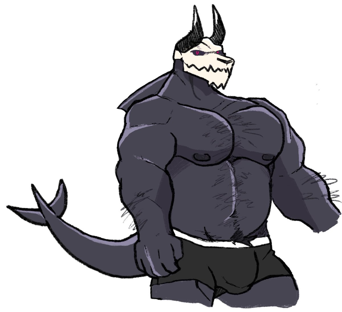 Чёрный демон акула