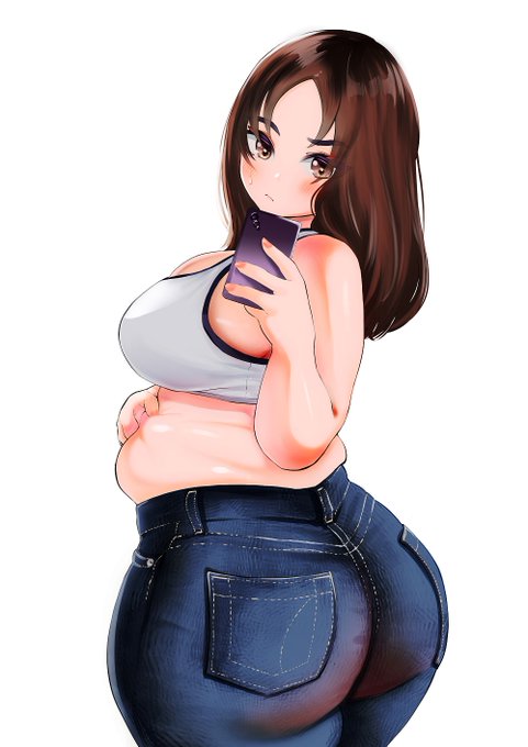 自撮りでお腹が気になる藍さん 