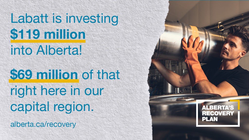 More positive news on the economic front!
 
<a href="/LabattBreweries/">Labatt Breweries of Canada</a> is expanding in Edmonton, investing $119 million in new production capacity and creating new jobs.