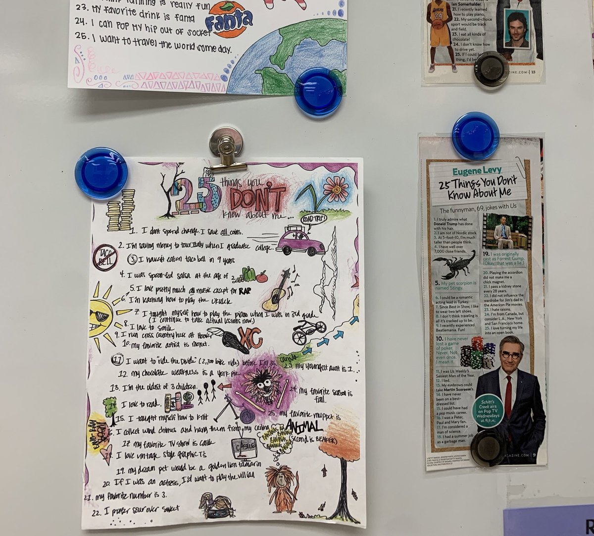 alex_carroll33's tweet photo. using a version of @carrollcrafts “25 things you don’t know about me” lesson for my get to know you activity the 1st wk of school. mom is the reason I wanted to be a teacher &amp; now I’m using one of her lessons…pretty cool! 

can’t wait to get to know my students &amp; start the year! https://t.co/Gz8kh9HYZE