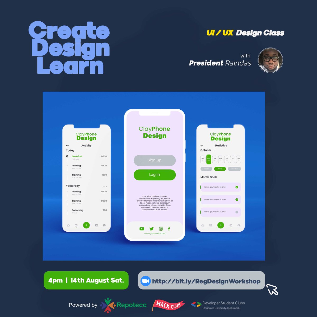 iamraindas's tweet photo. Join me on Saturday 14th of August by 4pm. I’ll be hosting a live workshop on getting started in UI/UX with Figma. Register for the event now! You’ll be getting a free Figma Pro subscription!!
https://t.co/SgK9OBUuIa
This is exclusively brought to u by @DscOui @RepoTecc @hackclub https://t.co/yZKzXWDDuy