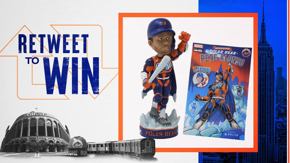 New York Mets (@mets) on Twitter photo Retweet this for your chance to win an exclusive Polar Bear Pete Alonso <a href="/Marvel/">Marvel Entertainment</a> Super Hero™ Comic Book and Bobblehead! Retweet this for your chance to win an exclusive Polar Bear Pete Alonso <a href="/Marvel/">Marvel Entertainment</a> Super Hero™ Comic Book and Bobblehead!
