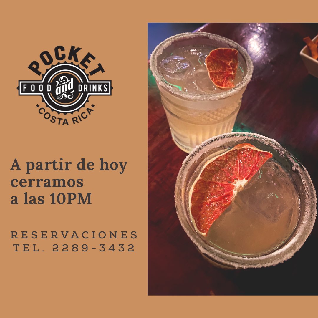 Amigos recuerden que a partir de hoy estamos para recibirlos con nuevo horario de cierre, L-V de 4pm a 10pm, Sab. de 1pm a 10pm. Los esperamos 🙌🏽🍸