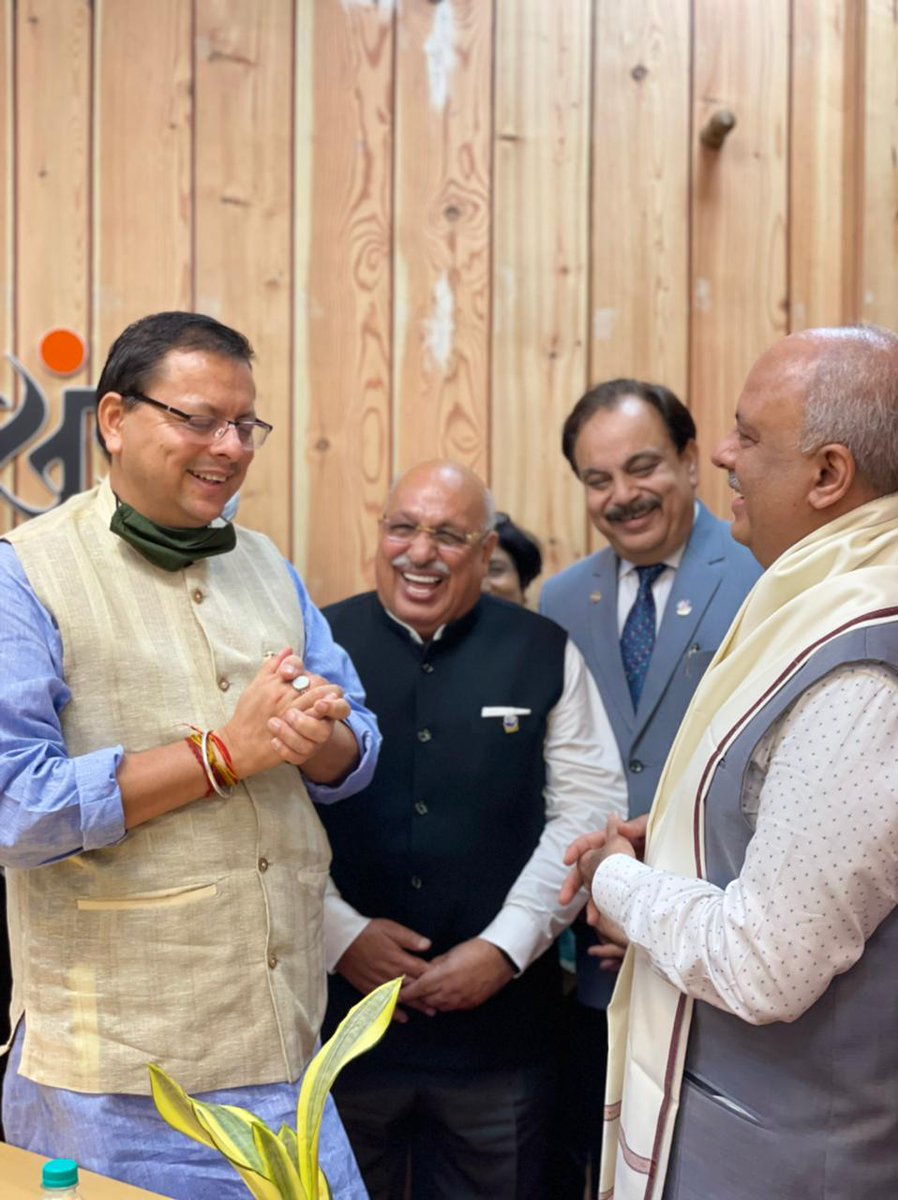 Had an excellent meeting with Chief Minister of Uttarakhand Sri Pushkar Singh Dhami <a href="/pushkardhami/">Pushkar Singh Dhami</a>  He showed keen interest in Partnership between <a href="/Rotary/">Rotary International</a> n state govt for Literacy,Health,Water,Environment,Empowering girls etc. Beholden for his warm hospitality n positive approach