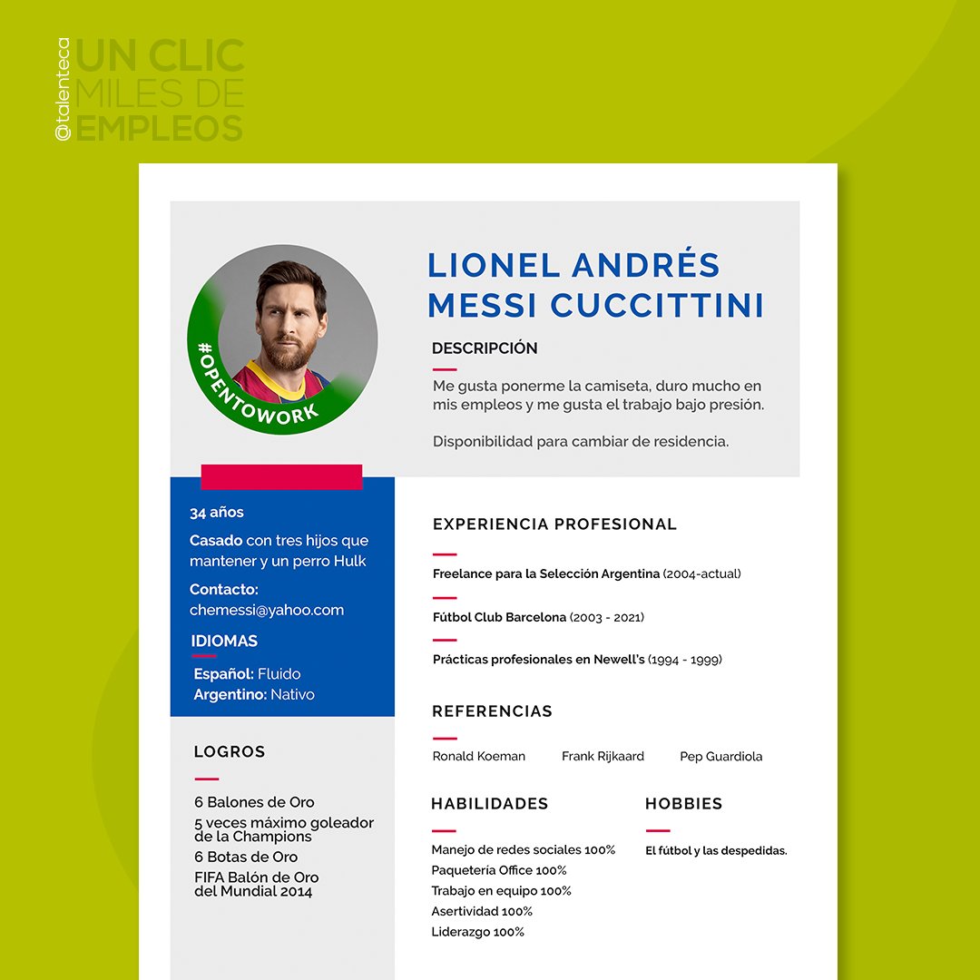 #talenteca: Llegó este CV a Talenteca, ¿algún interesado en su perfil? 🤔

🖱️ Un clic, miles de empleos.⠀
#Vacantes #Trabajo #Empleo