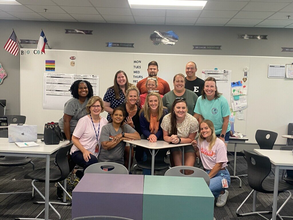 So excited to be back with the absolute BEST Math team, led by the amazing <a href="/acoop777/">Amanda Cooper</a> !! Can’t wait to have kids in the building and do what we love!!❤️🖤🤍 #EastUnity #cisdlearns <a href="/coppelleast/">Coppell Middle School East</a>