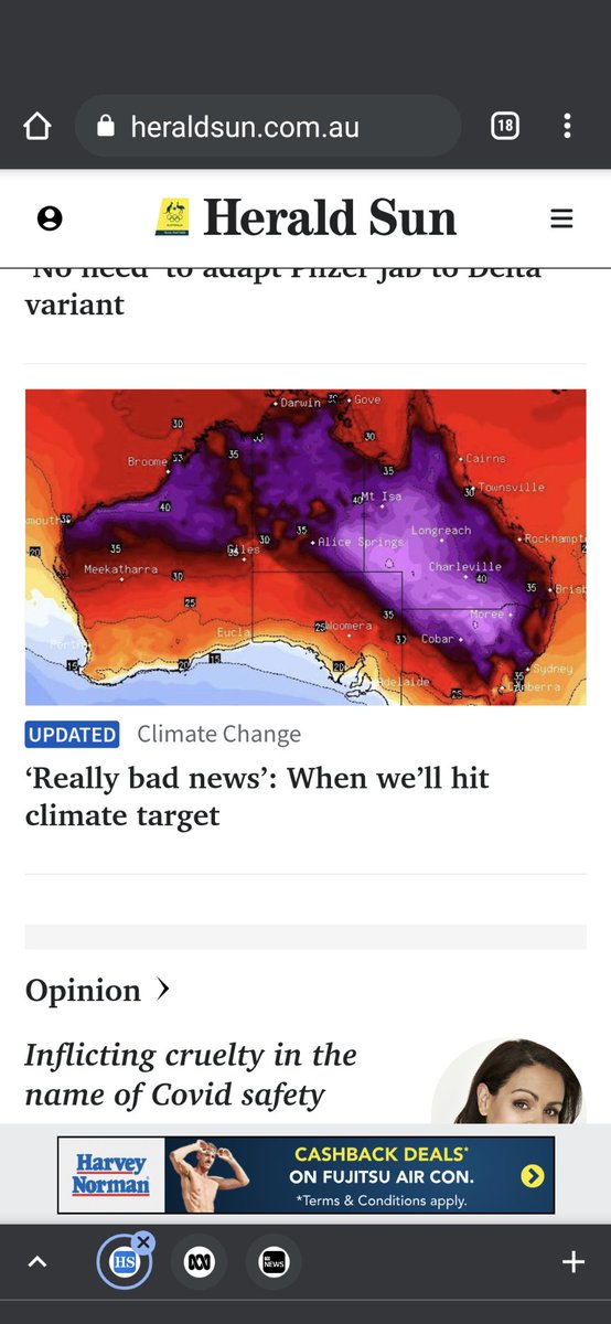 If you only read the Herald Sun then you might not have heard about the #IPCCReport at all. This is the only relevant headline from the website, halfway down after THREE articles on the footy. Nothing on the Twitter feed yet. I'm sure it's coming! 👀